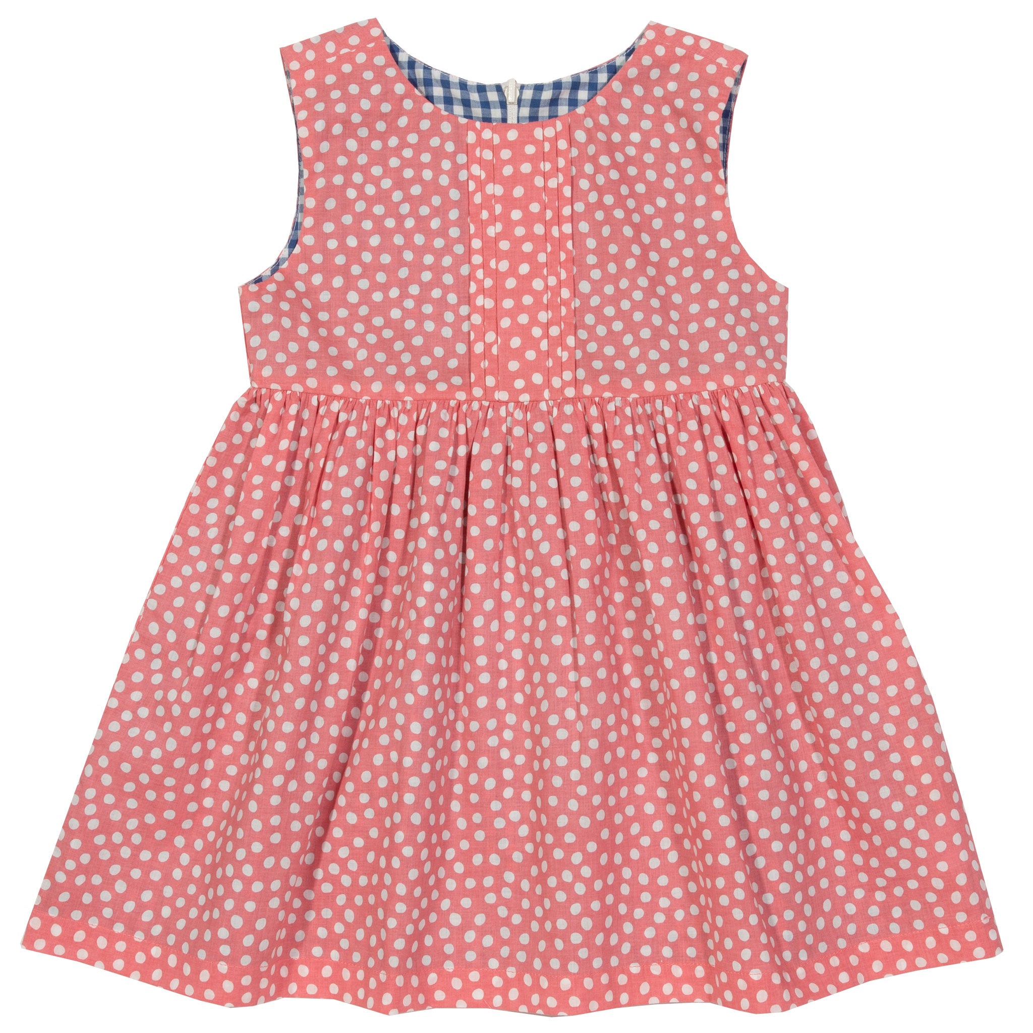 Vestido reversível - bolinhas/xadrez