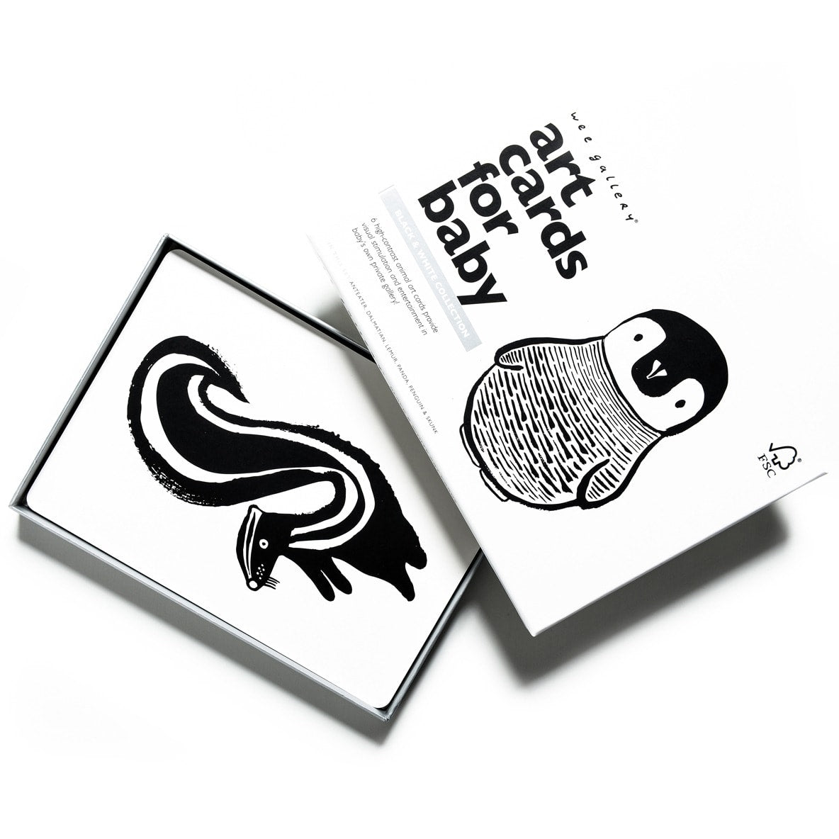 Cartões de alto contraste para bebés - preto e branco