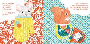 Interior do livro de tecido para bebés "um miminho tão bom"