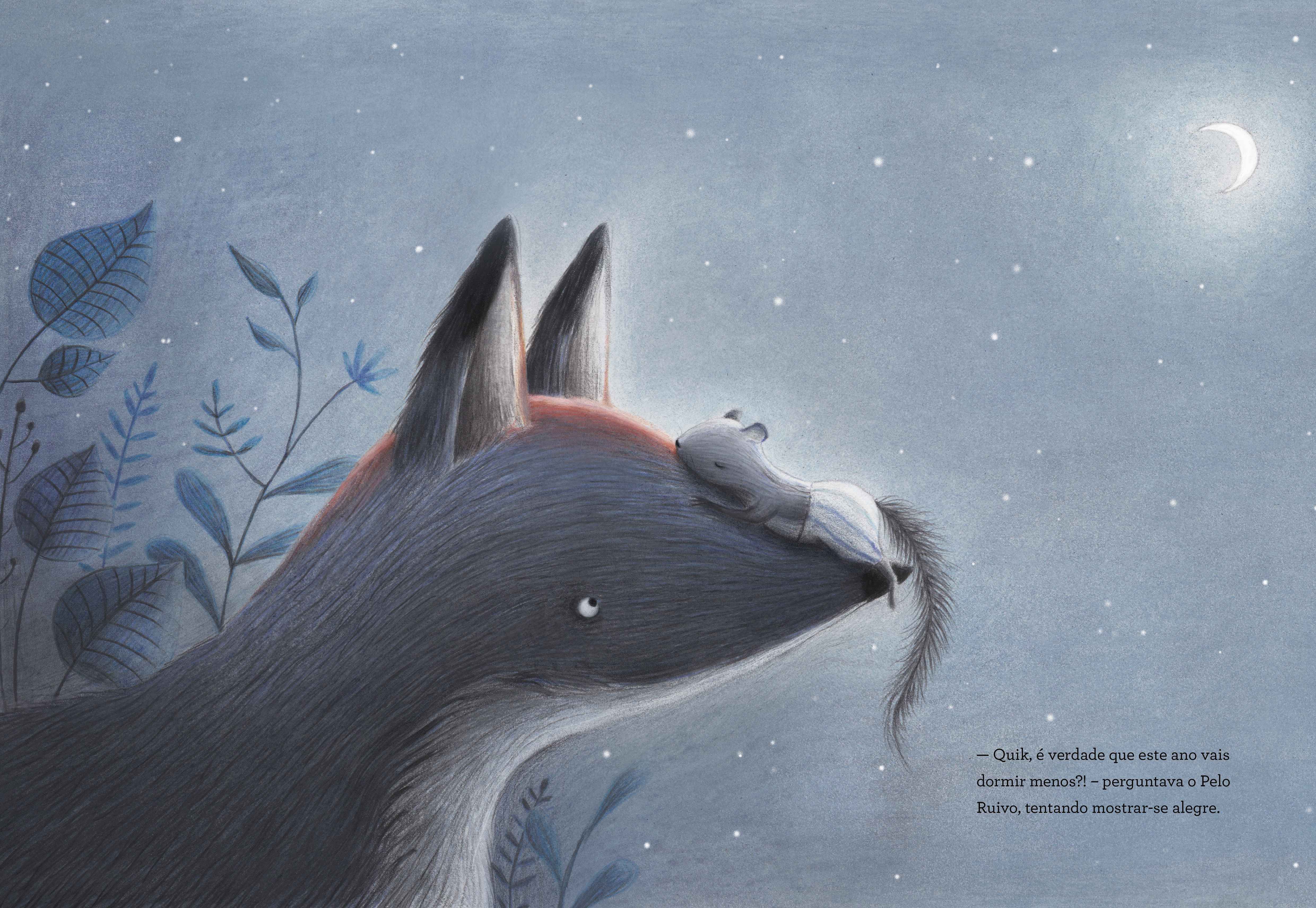 Interior do Livro infantil sobre amizade e saudade "Antes de dormir"