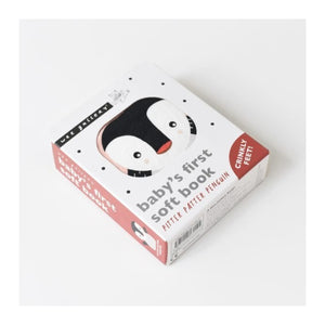 caixa do Pitter Patter Penguin, o livro de tecido para bebé
