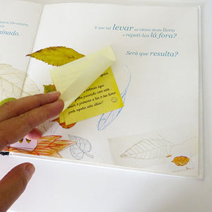 post-its do livro interativo infantil sobre imaginação e criatividade "Ilumina"