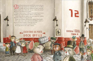 Exemplo do interior do livro infantil de Natal sobre família e tradições "Natal com a Tia Josefina"