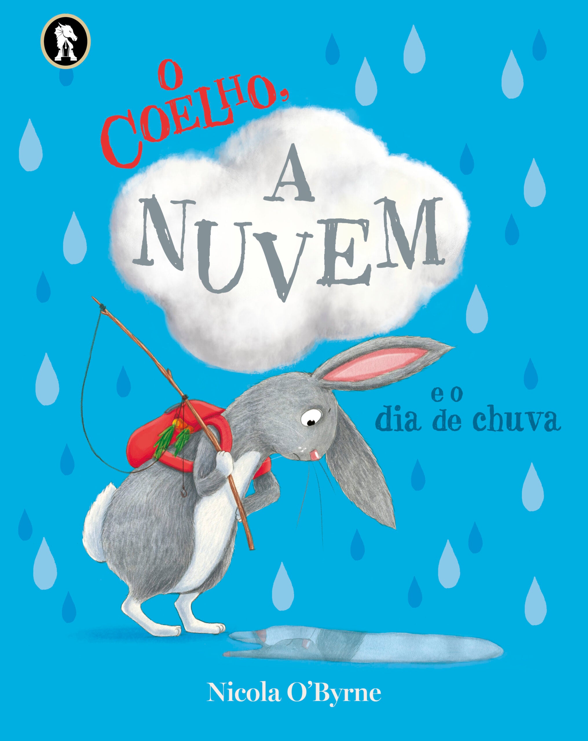 Capa do ivro infantil sobre frustração "O coelho, a nuvem e o dia de chuva"