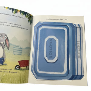 Página interativa do livro "O Coelho, o escuro e a lata de bolachas"