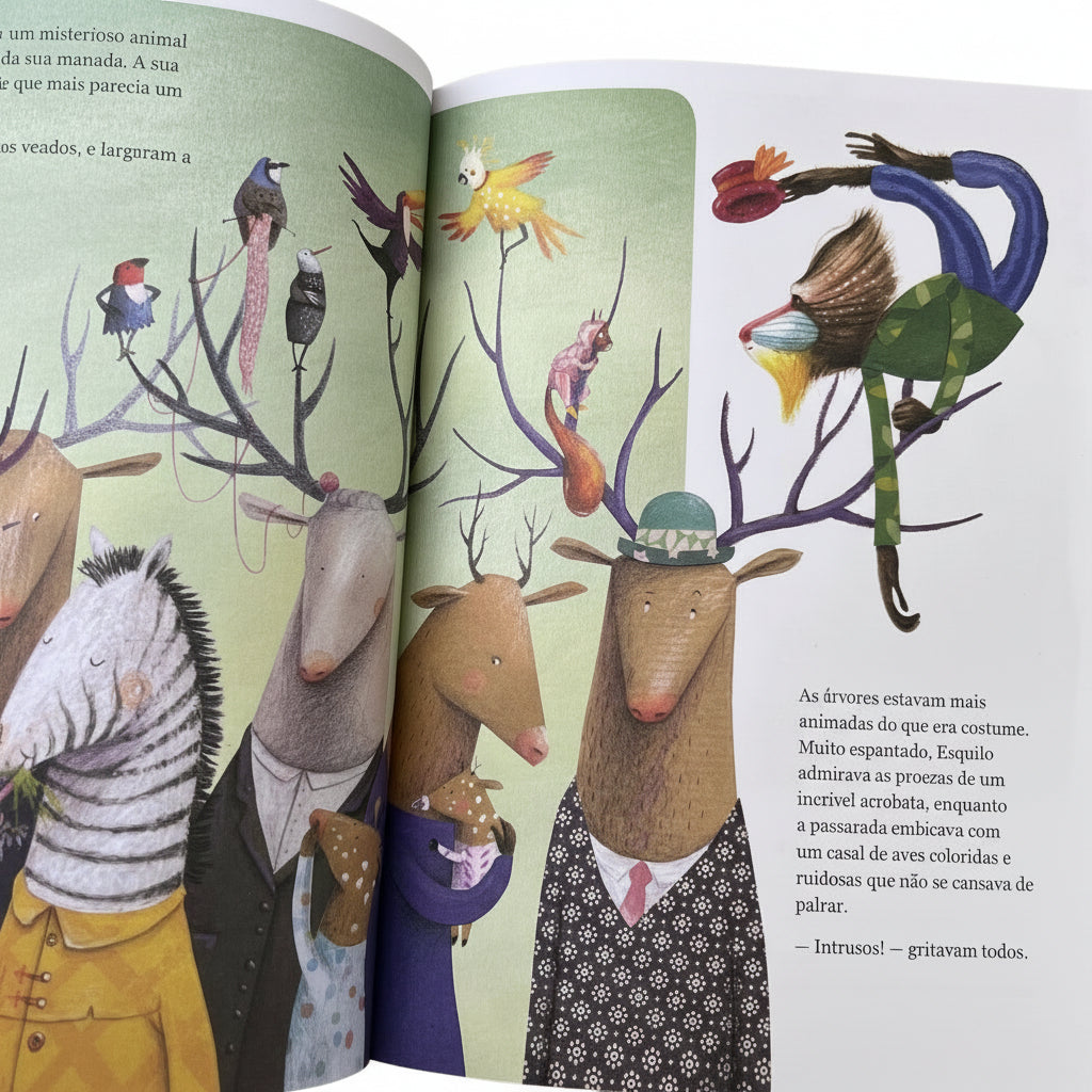 exemplo de uma página do livro "Os Intrusos" sobre empatia e migração