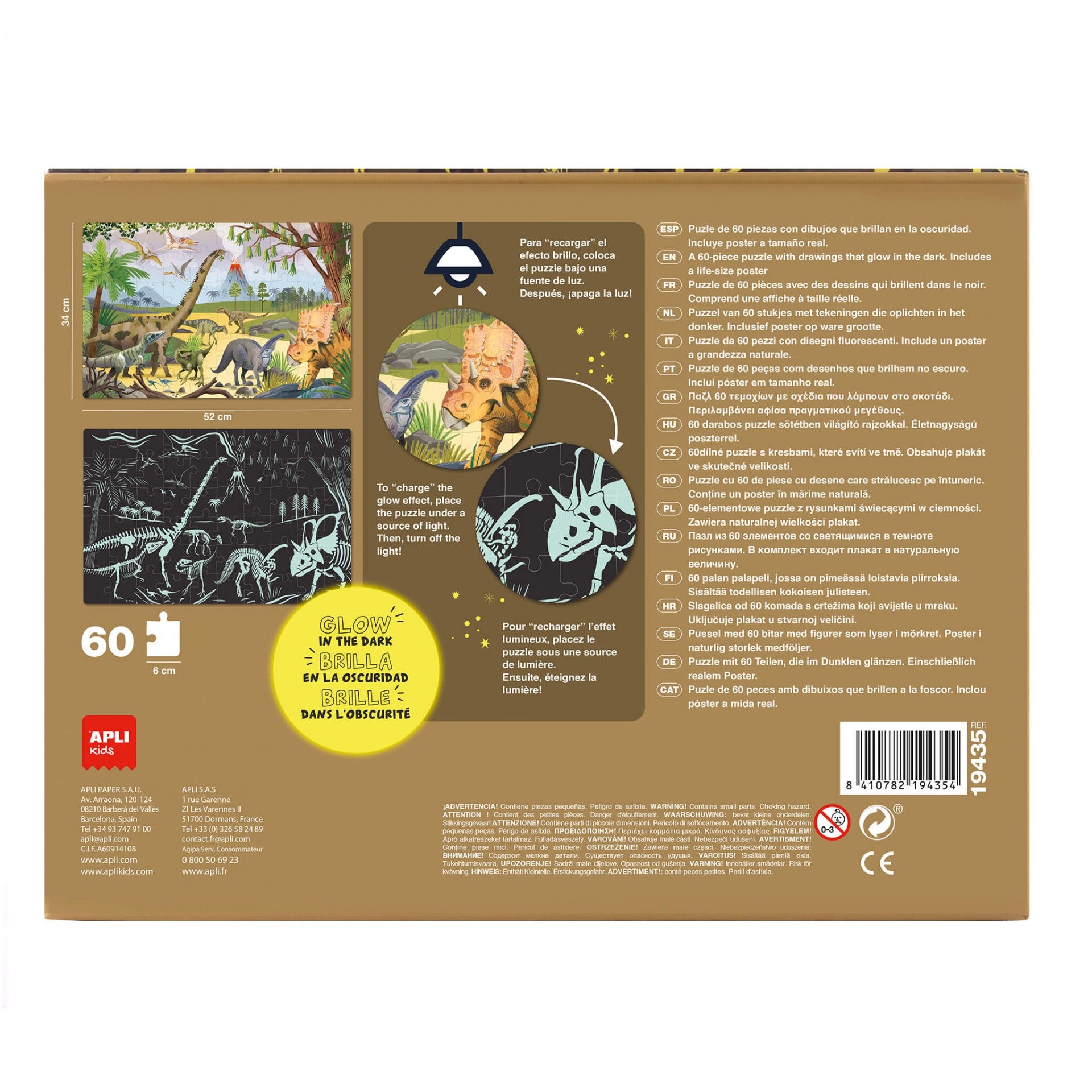 Puzzle que Brilha no Escuro – Dinossauros | Apli kids