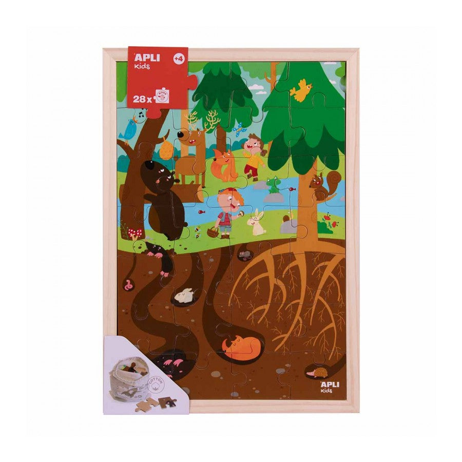 Puzzle sobre a Floresta - Animais Acima e Abaixo do Solo | Apli kids