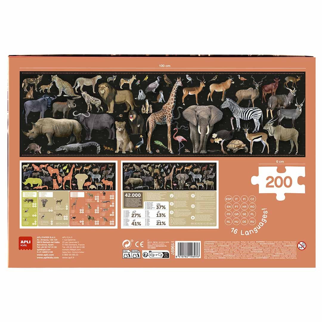 Puzzle Educativo sobre Animais da Savana Ameaçados | Apli Kids
