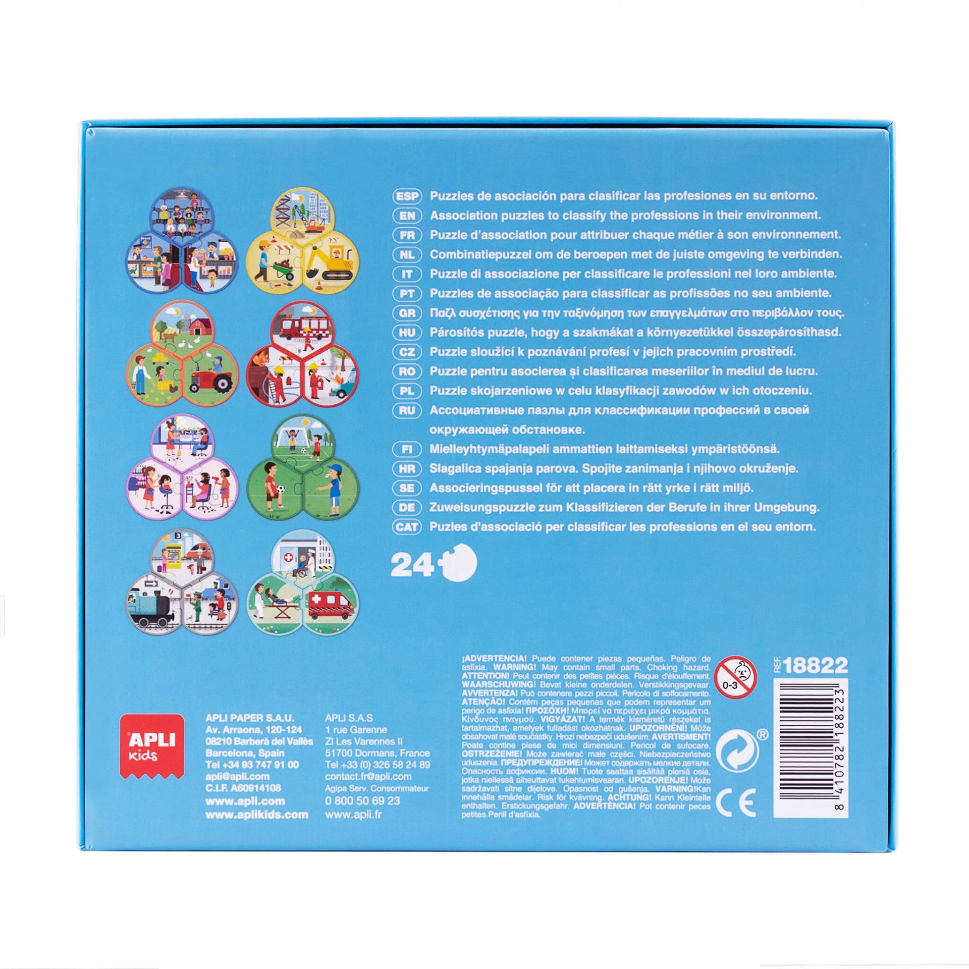 Puzzle Educativo para Associar Profissões ao Local de Trabalho – 24 Peças | Apli Kids