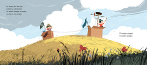 Interior do livro sobre Amizade e Mudança "Grandes amigos"