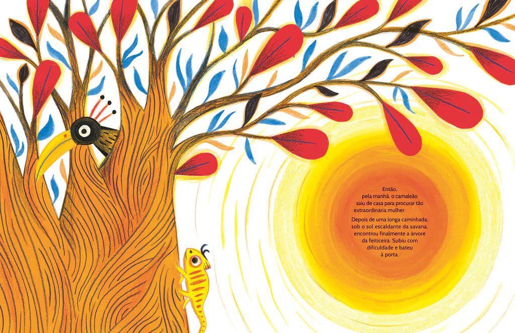 interior do livro infantil "O Camaleão que se achava feio" 