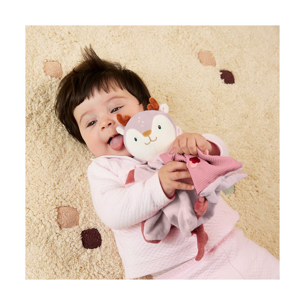 bebé com Doudou/Naninha Veado para 0+ Meses da Miniland