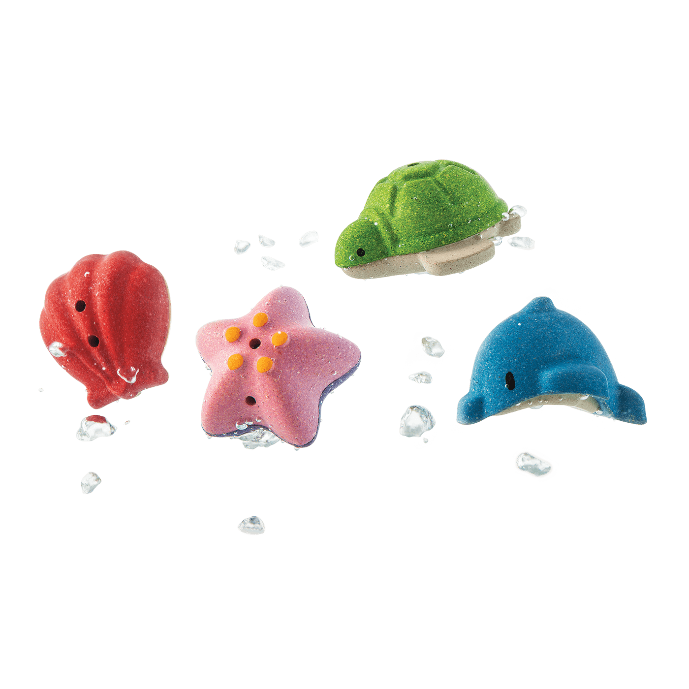 conjunto de brinquedos de banho em forma de Animais marinhos da PlanToys