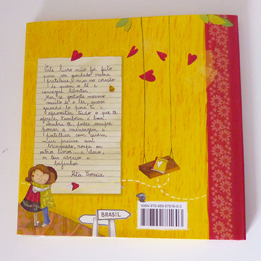 contracapa do Livro infantil que celebra os pequenos gestos de carinho "Um livro para ti"