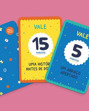 exemplo de vales do "Jogo" para Valorizar Tempo em Família "Tens Tempo para Mim?" da The Happy Gang