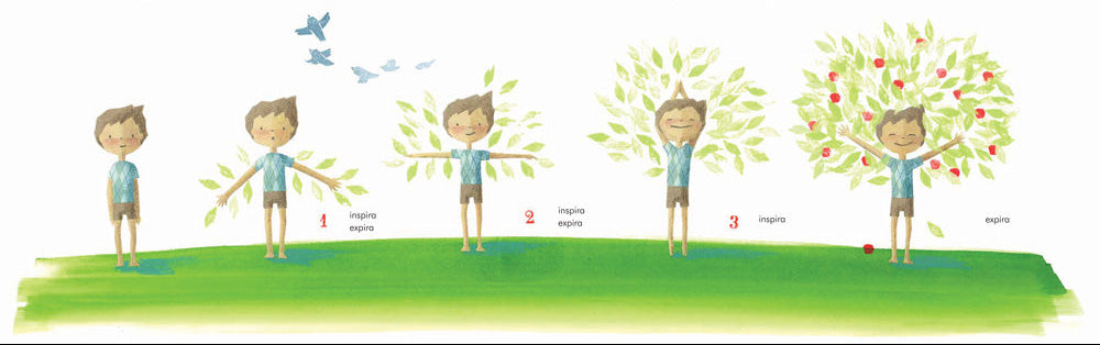  ilustração do Livro Infantil para Aprender a Respirar e Acalmar a Mente "Respira"