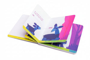 exemplo da dinâmica no interior do livro infantil para embalar "Boa noite a todos" 