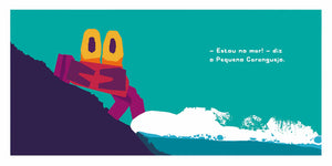 Interior do livro infantil "Coragem pequeno caranguejo" 