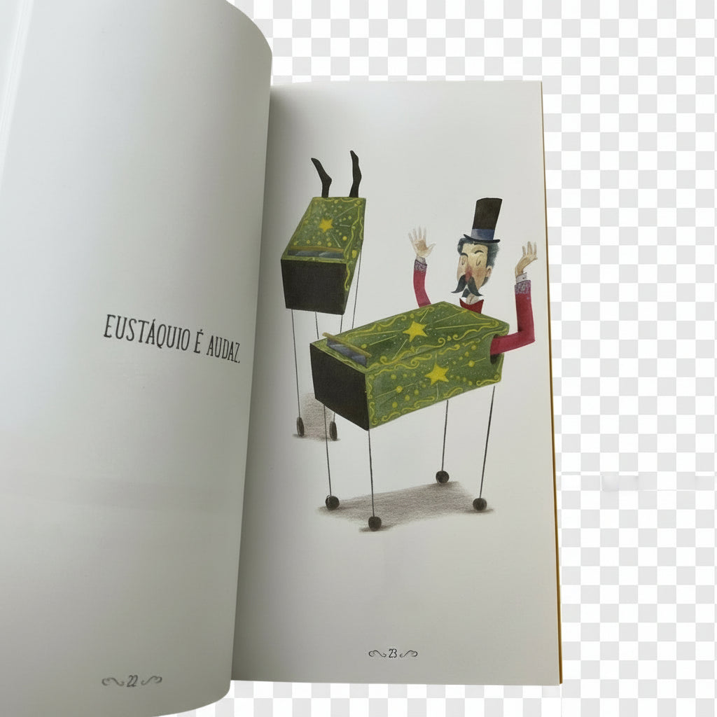 exemplo do interior do livro "Eustáquio - O mágico magnífico"