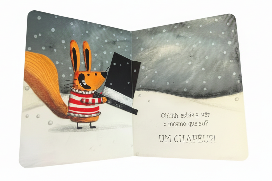exemplo do interior do Livro infantil "O Senhor Neves" que estimula a antecipação