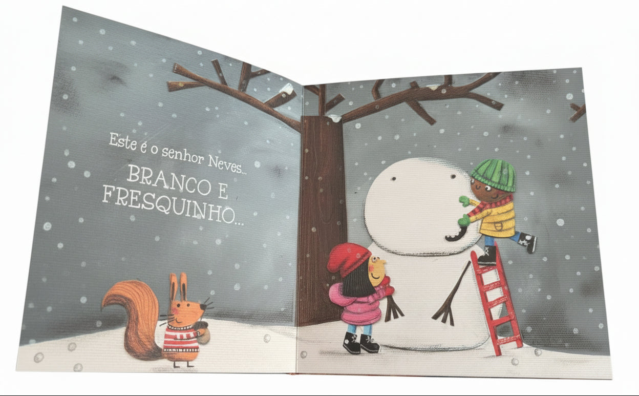 Interior do Livro infantil "O Senhor Neves" que estimula a antecipação