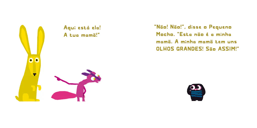 Exemplo do interior do Livro infantil sobre família e entreajuda "Mamã?"