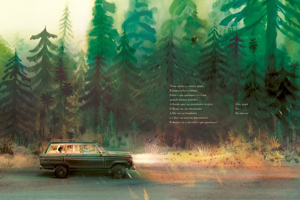 Exemplo do interior do livro infantil "Sonhador" 