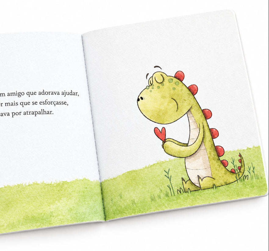 interior do livro Tudo pelo Ar! que celebra valores como a amizade, a paciência, a persistência e a aceitação