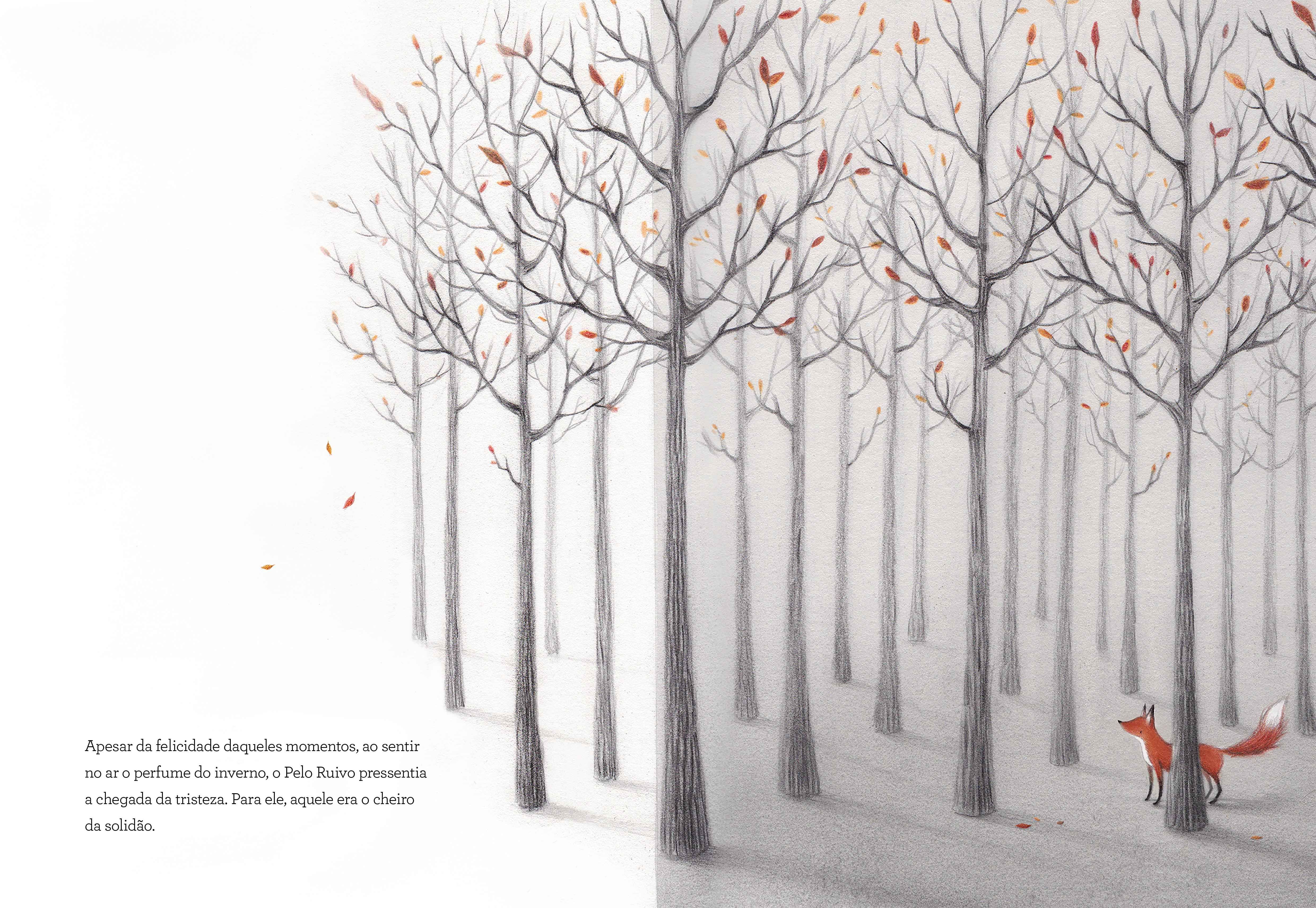 Exemplo do interior do Livro infantil sobre amizade e saudade "Antes de dormir"