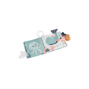 livro de tecido com tematica do oceano