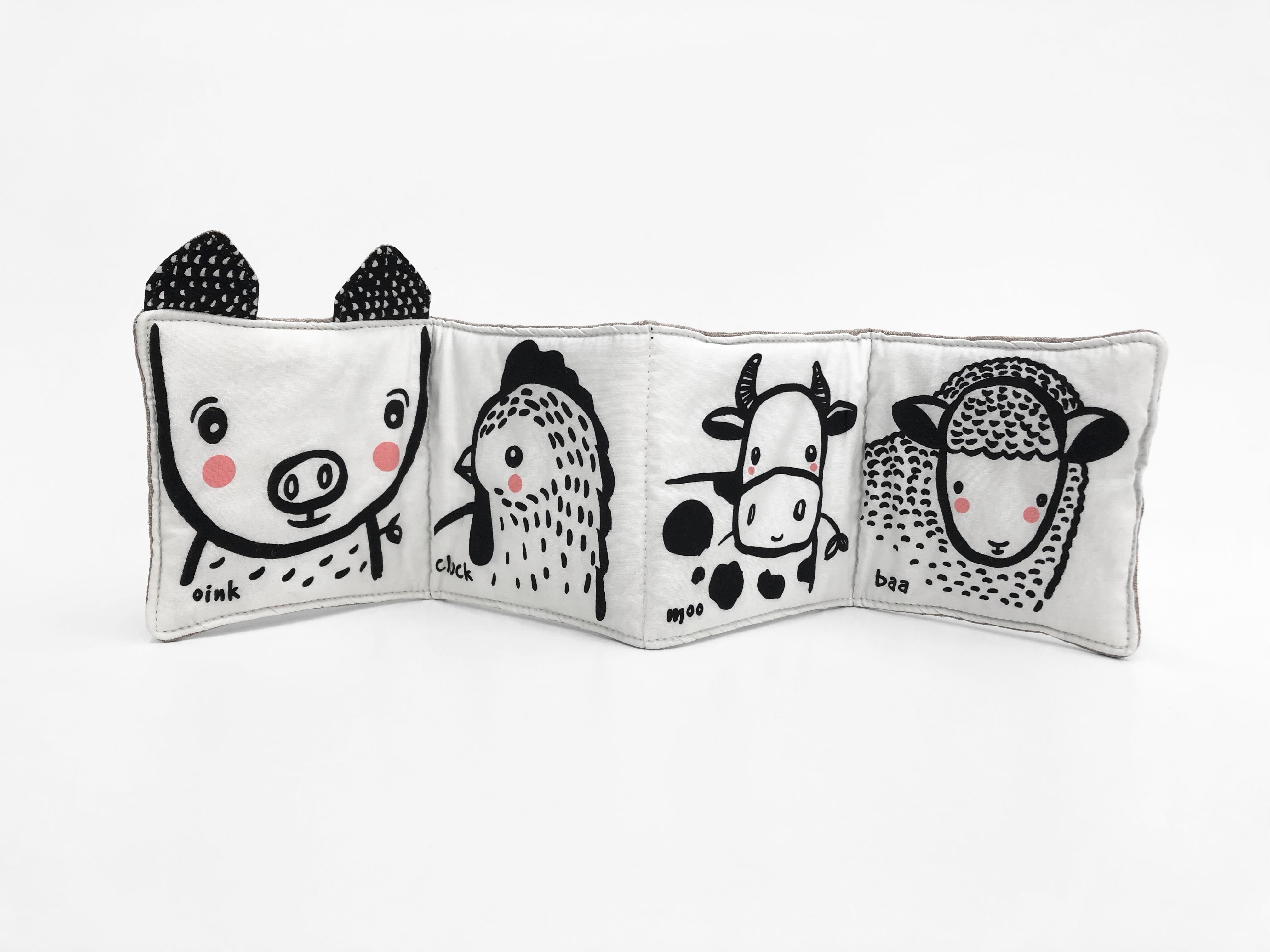 animais da quinta no Livro de tecido para bebé