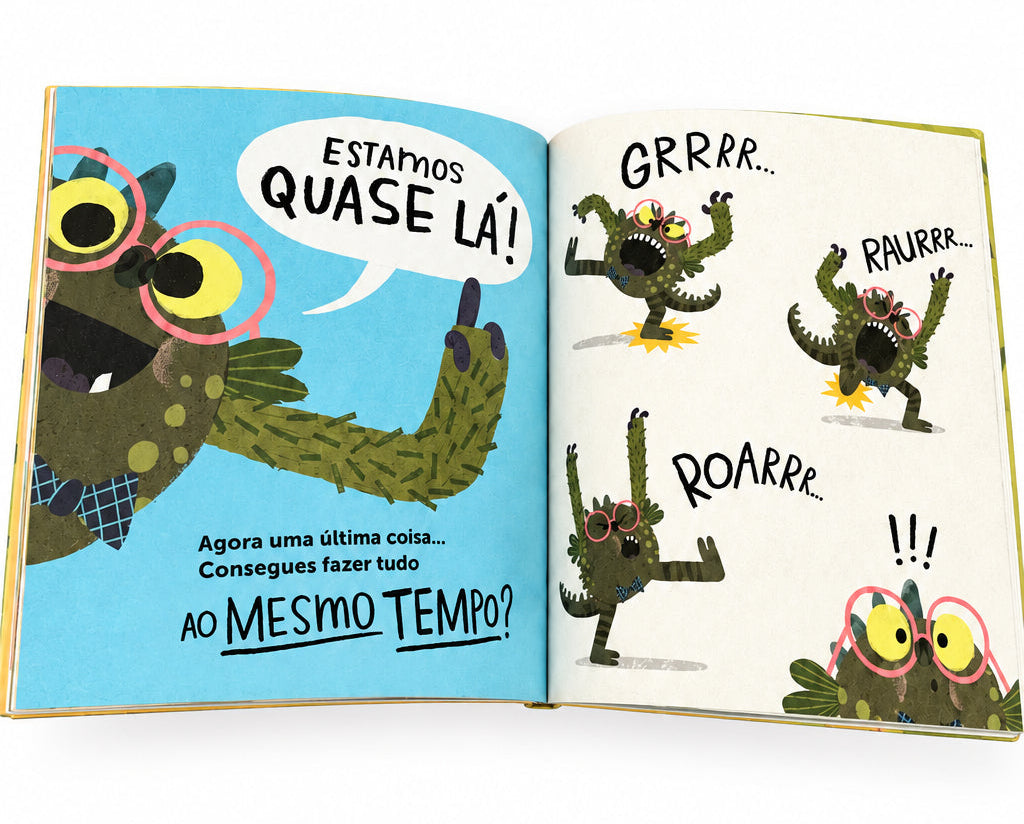 interior do livro "Tu És um Monstro?" de Guilherme Karsten sobre monstros, emoções e imaginação