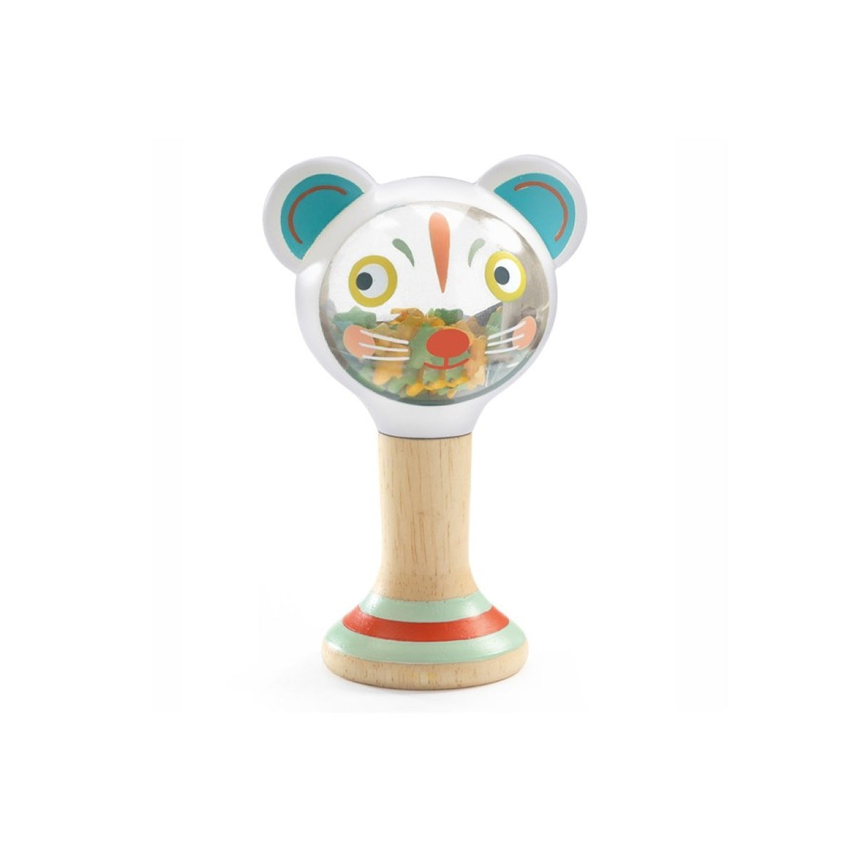 Maraca/chocalho para bebé - Urso em madeira - Djeco
