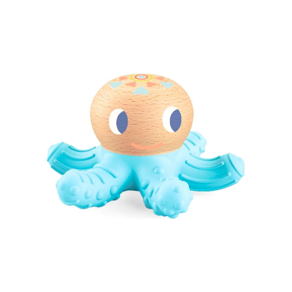 Mordedor em forma de polvo incluído no conjunto de presente para Recém Nascido da Djeco