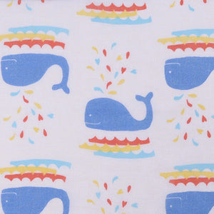 pormenores musselina/Swaddle para bebé de algodão orgânico com tema de Baleias da marca Piccalilly