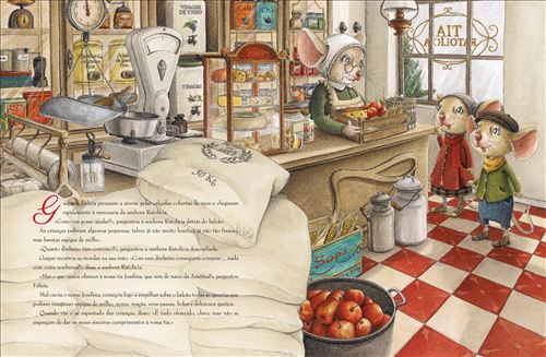 Interior do livro infantil "Natal com a Tia Josefina" 