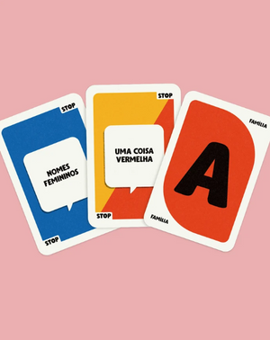 "O jogo do STOP - Família" é um jogo de rapidez e vocabulário