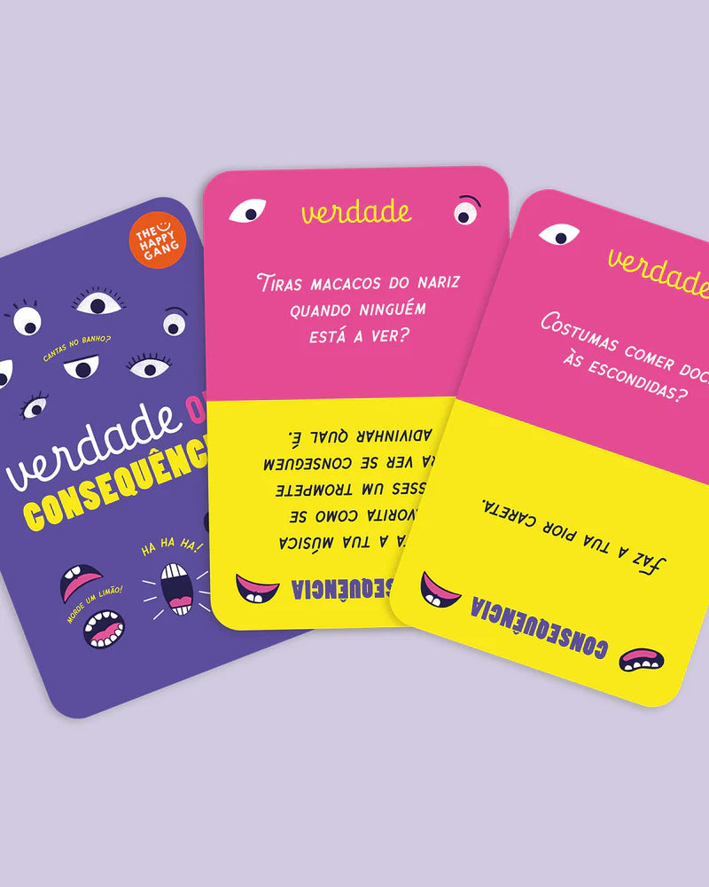 exemplo de perguntas e desafios do jogo de Verdade ou Consequência para Crianças da The Happy Gang