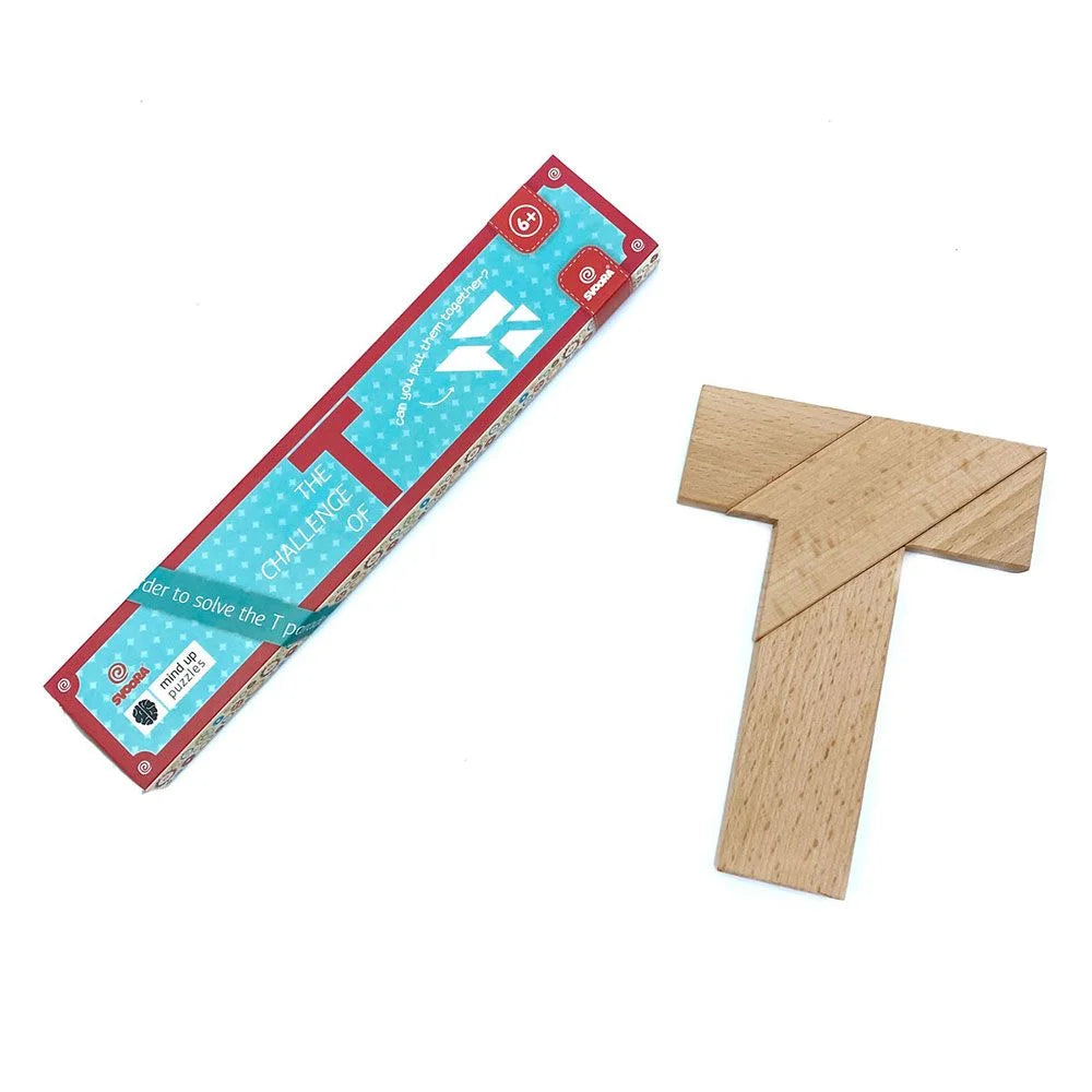 Quebra-Cabeça Mind Up “O Desafio de T” – Tangram de Madeira com 100 Desafios