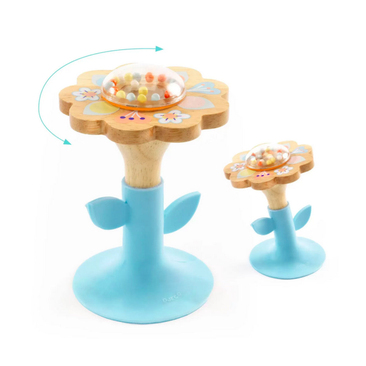 Roca com ventosa em forma de flor - Chocalho sensorial para bebé