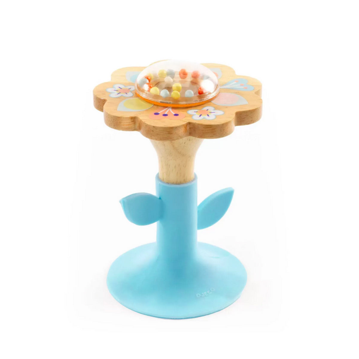Roca com ventosa em forma de flor - Chocalho sensorial para bebé - Djeco