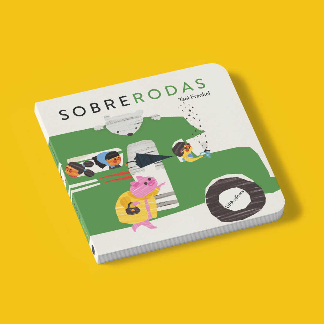Capa do livro infantil "Sobre rodas" - sobre veículos com rodas